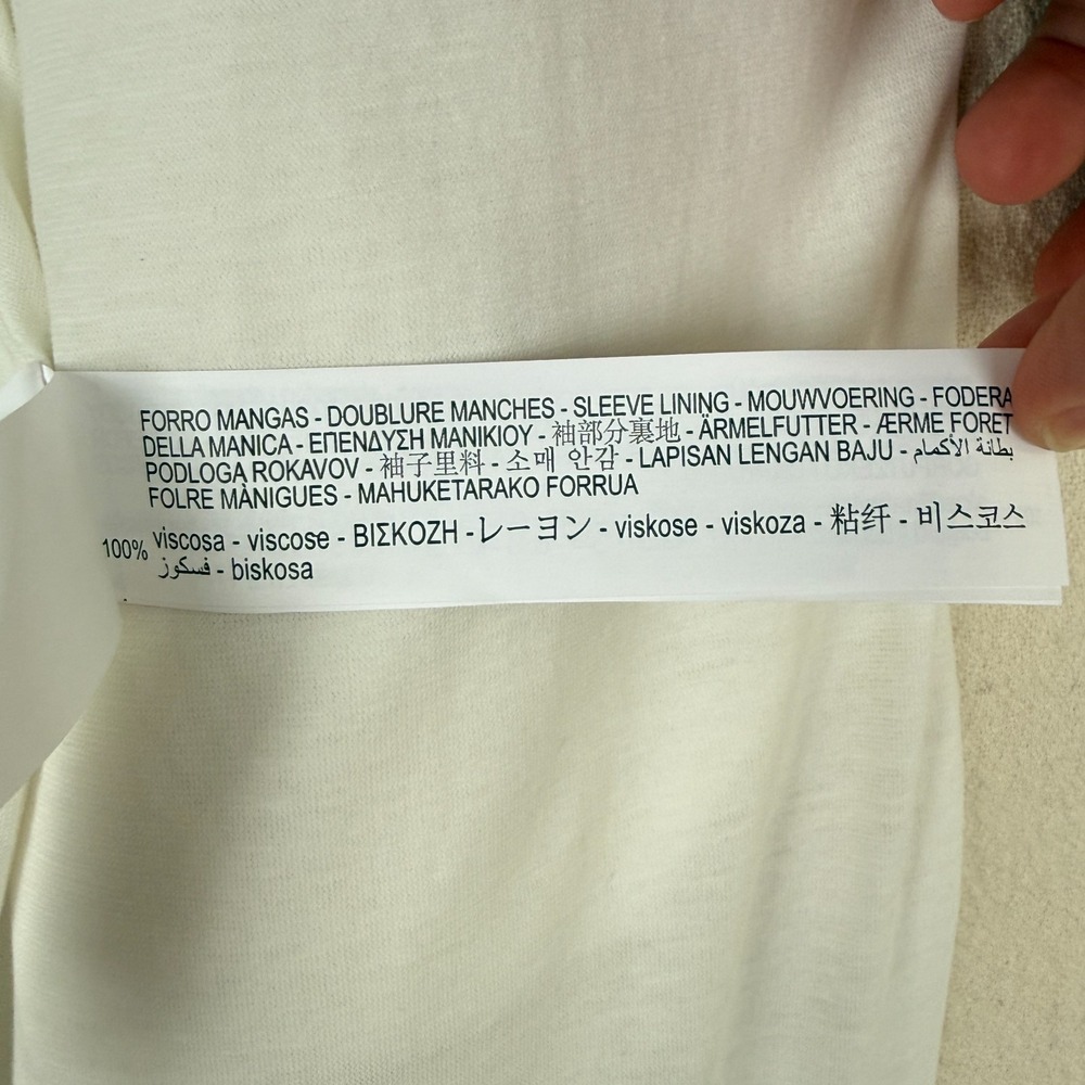 Zara Minimalist Wool Blend Coat ZW Collection 2 Button Ecru Cream Women's S NWT - Picture 12 of 16